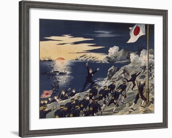 Second Japanese Army Landing Near Pi-Tseu-Rio in Peninsula of Leao-Tong, May 5, 1904-null-Framed Giclee Print