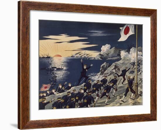 Second Japanese Army Landing Near Pi-Tseu-Rio in Peninsula of Leao-Tong, May 5, 1904-null-Framed Giclee Print