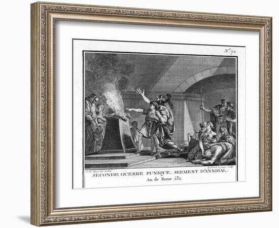 Second Punic War: Hannibal Vows to Fight Rome to the Bitter End-Augustyn Mirys-Framed Art Print