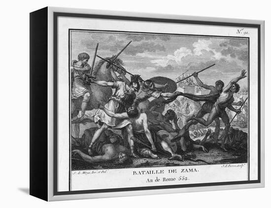 Second Punic War Scipio Africanus Defeats Hannibal at Zama in North Africa-Augustyn Mirys-Framed Stretched Canvas