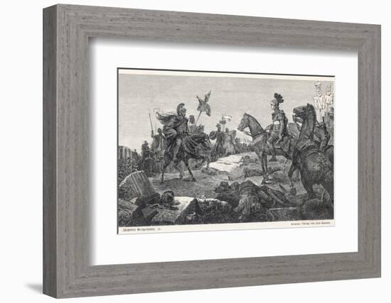 Second Punic War Scipio Africanus Meets Hannibal Before Defeating Him at Zama in North Africa-Hermann Vogel-Framed Photographic Print