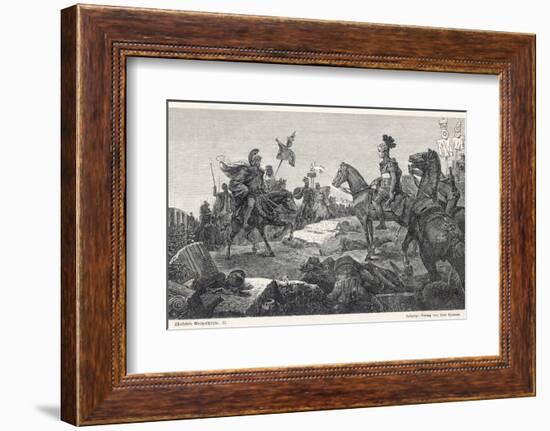 Second Punic War Scipio Africanus Meets Hannibal Before Defeating Him at Zama in North Africa-Hermann Vogel-Framed Photographic Print