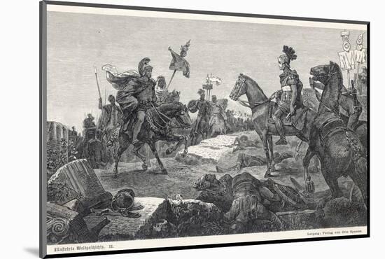 Second Punic War Scipio Africanus Meets Hannibal Before Defeating Him at Zama in North Africa-Hermann Vogel-Mounted Photographic Print