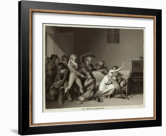 Second Scene of Burglars: the Burglars Arrested, 1810 (Oil on Canvas)-Louis Leopold Boilly-Framed Giclee Print