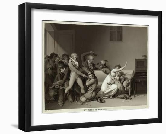 Second Scene of Burglars: the Burglars Arrested, 1810 (Oil on Canvas)-Louis Leopold Boilly-Framed Giclee Print