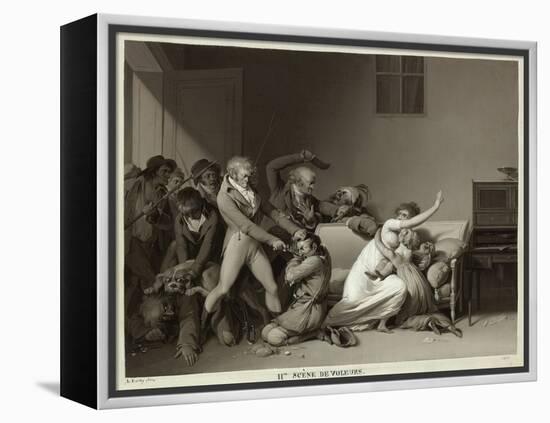 Second Scene of Burglars: the Burglars Arrested, 1810 (Oil on Canvas)-Louis Leopold Boilly-Framed Premier Image Canvas