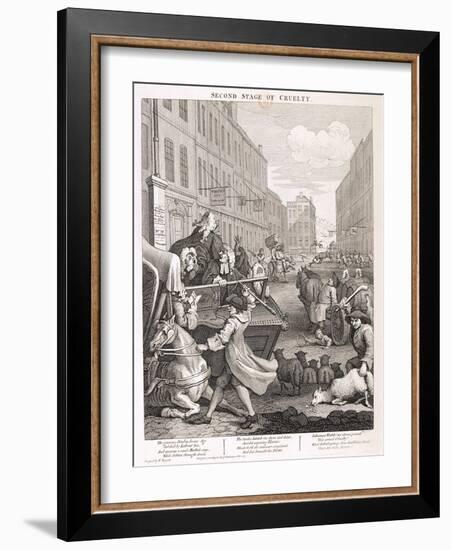Second Stage of Cruelty, Plate II from the Four Stages of Cruelty, 1751-William Hogarth-Framed Giclee Print