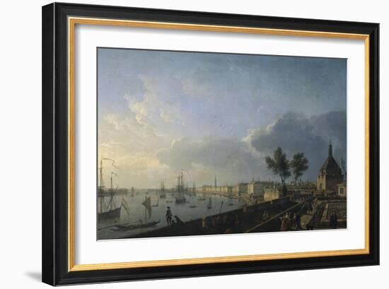 Second View of the Port of Bordeaux, Château Trumpet-Claude Joseph Vernet-Framed Giclee Print