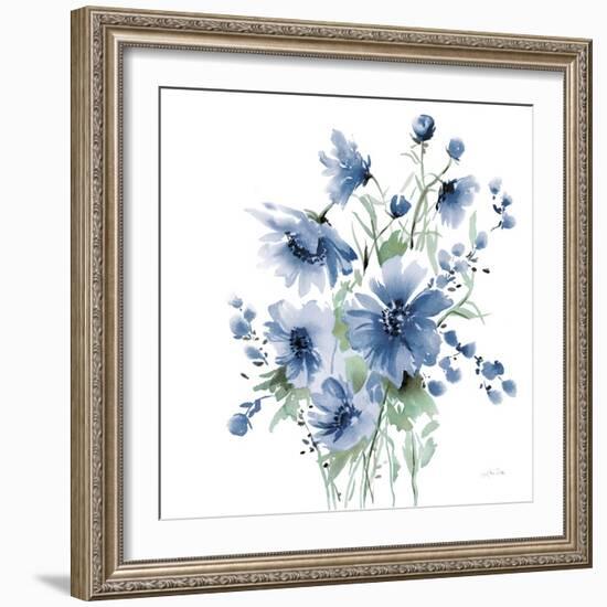 Secret Garden Bouquet I Blue-Katrina Pete-Framed Art Print