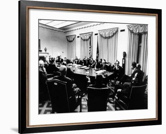 Secret White House Meeting About Resuming the Bombing of North Vietnam-null-Framed Photo