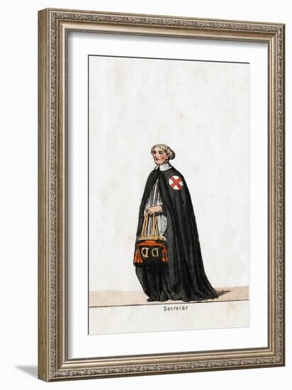 Secretary, Costume Design for Shakespeare's Play, Henry VIII, 19th Century-null-Framed Giclee Print