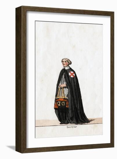 Secretary, Costume Design for Shakespeare's Play, Henry VIII, 19th Century-null-Framed Giclee Print