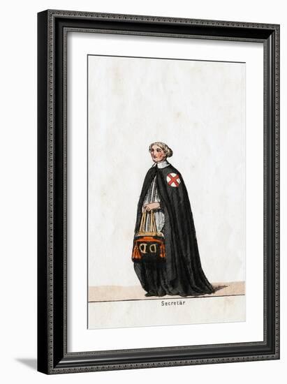 Secretary, Costume Design for Shakespeare's Play, Henry VIII, 19th Century-null-Framed Giclee Print