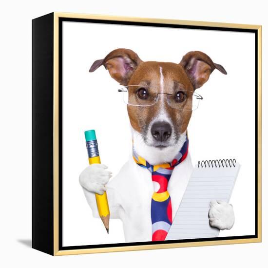 Secretary Dog-Javier Brosch-Framed Premier Image Canvas