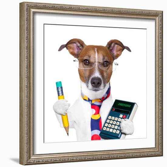 Secretary Dog-Javier Brosch-Framed Photographic Print