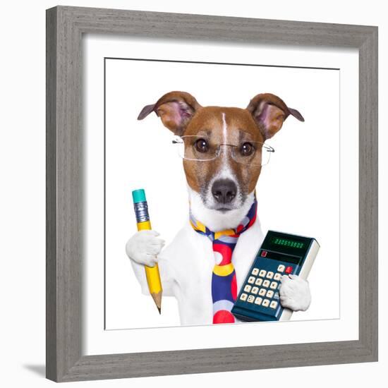 Secretary Dog-Javier Brosch-Framed Photographic Print