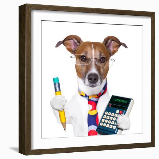 Secretary Dog-Javier Brosch-Framed Photographic Print