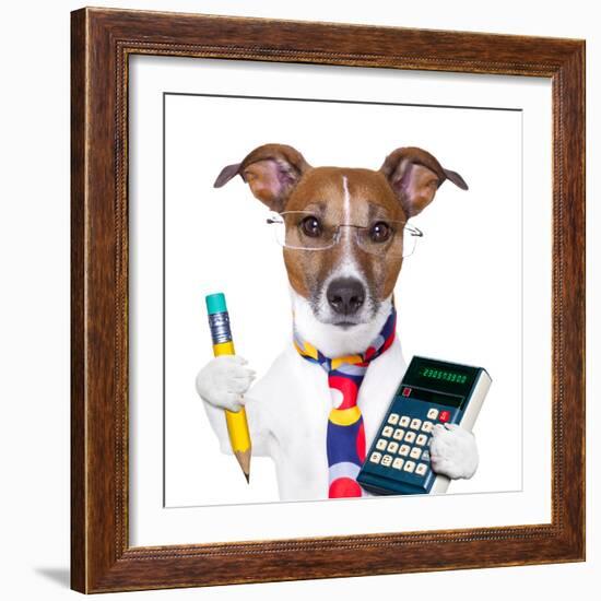 Secretary Dog-Javier Brosch-Framed Photographic Print