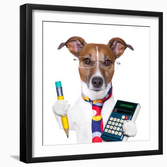 Secretary Dog-Javier Brosch-Framed Photographic Print