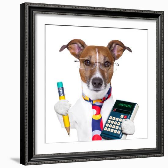 Secretary Dog-Javier Brosch-Framed Photographic Print