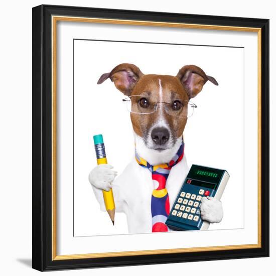 Secretary Dog-Javier Brosch-Framed Photographic Print