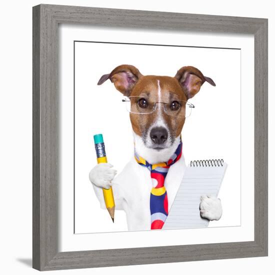 Secretary Dog-Javier Brosch-Framed Photographic Print