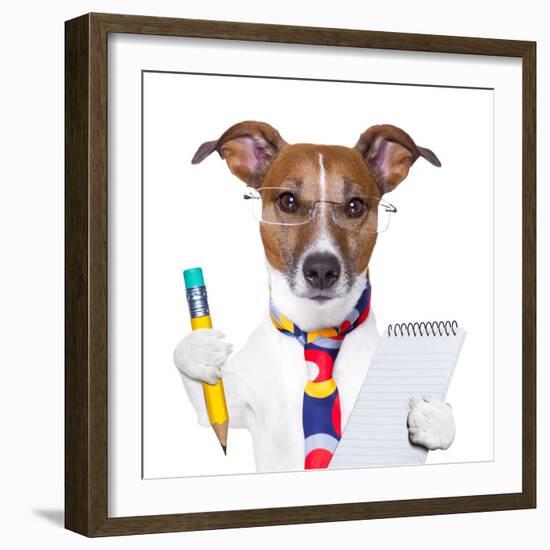 Secretary Dog-Javier Brosch-Framed Photographic Print