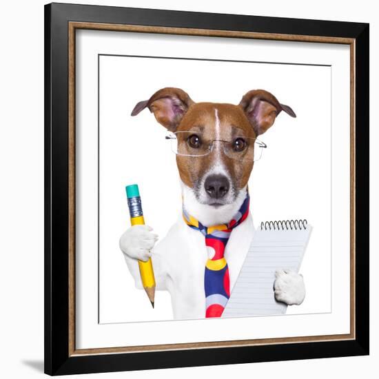 Secretary Dog-Javier Brosch-Framed Photographic Print