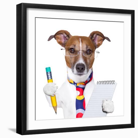 Secretary Dog-Javier Brosch-Framed Photographic Print