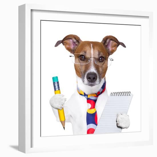 Secretary Dog-Javier Brosch-Framed Photographic Print