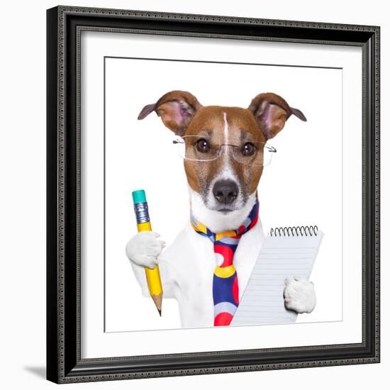 Secretary Dog-Javier Brosch-Framed Photographic Print