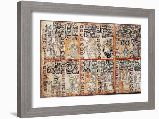Section from the Mayan Troano Codex, 15th Century-null-Framed Giclee Print