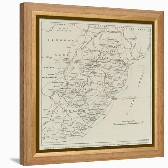 Section of a Map of South Africa-null-Framed Premier Image Canvas