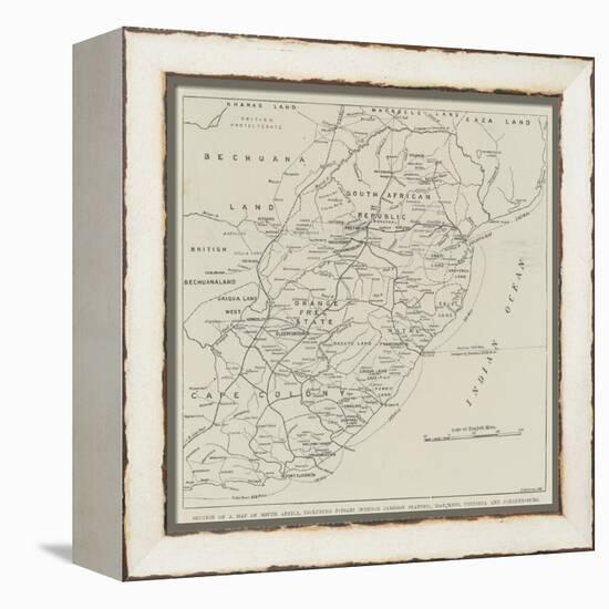 Section of a Map of South Africa-null-Framed Premier Image Canvas