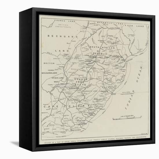 Section of a Map of South Africa-null-Framed Premier Image Canvas