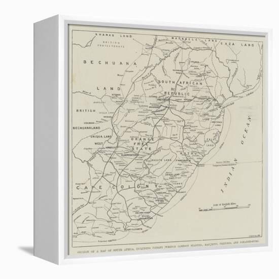 Section of a Map of South Africa-null-Framed Premier Image Canvas