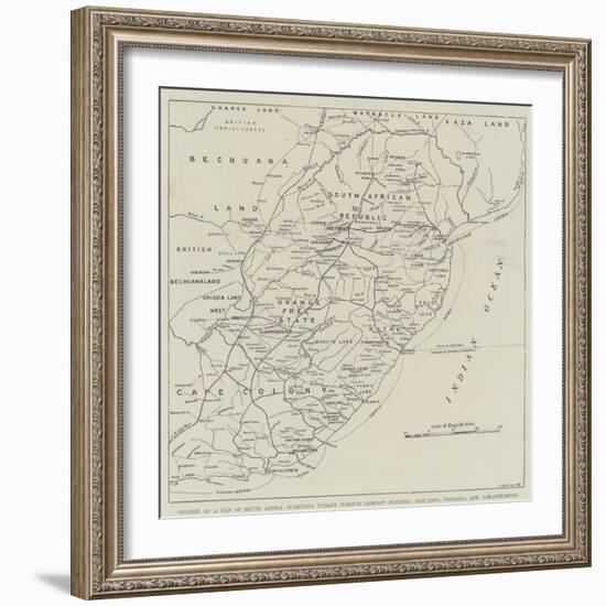 Section of a Map of South Africa-null-Framed Giclee Print