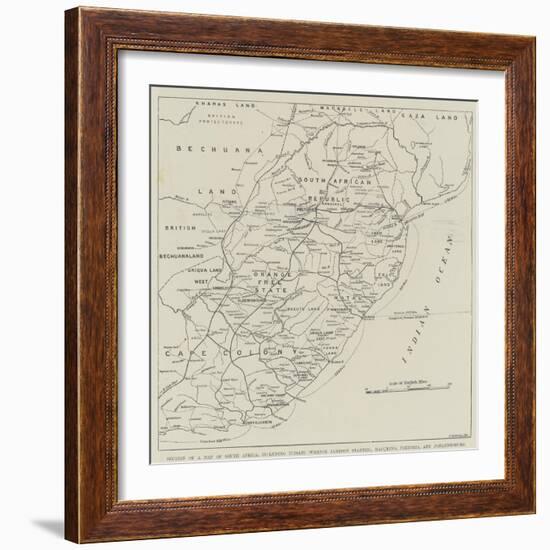 Section of a Map of South Africa-null-Framed Giclee Print