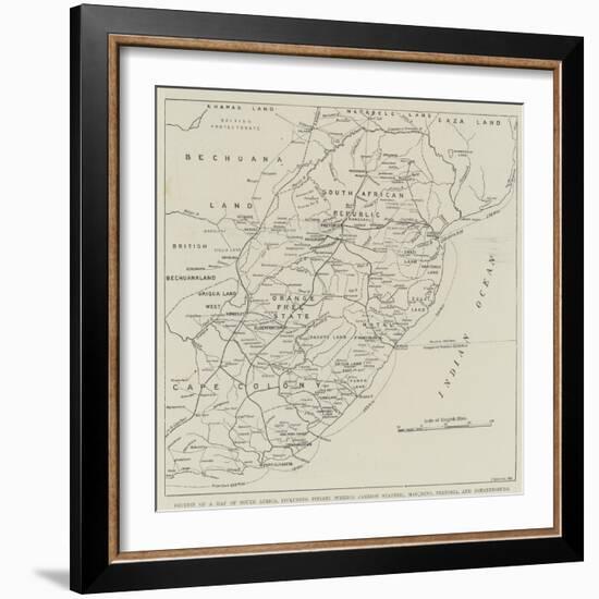 Section of a Map of South Africa-null-Framed Giclee Print