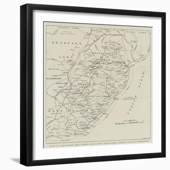 Section of a Map of South Africa-null-Framed Giclee Print