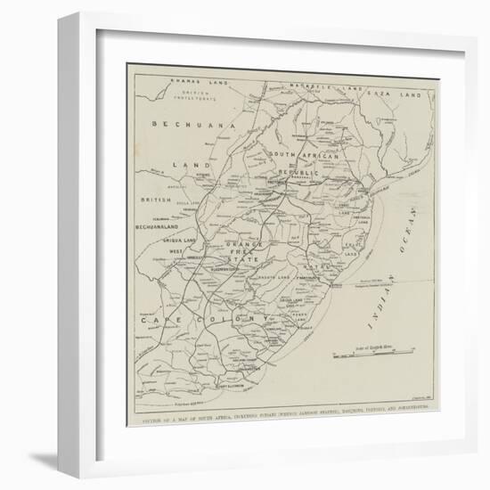 Section of a Map of South Africa-null-Framed Giclee Print