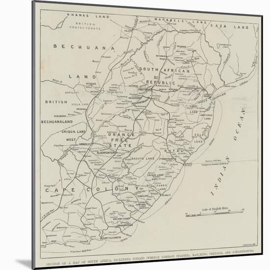 Section of a Map of South Africa-null-Mounted Giclee Print