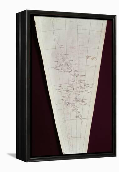 Section of Map from Ross Island to South Pole Used on Antarctica Expedition, 1910-12-Edward Adrian Wilson-Framed Premier Image Canvas