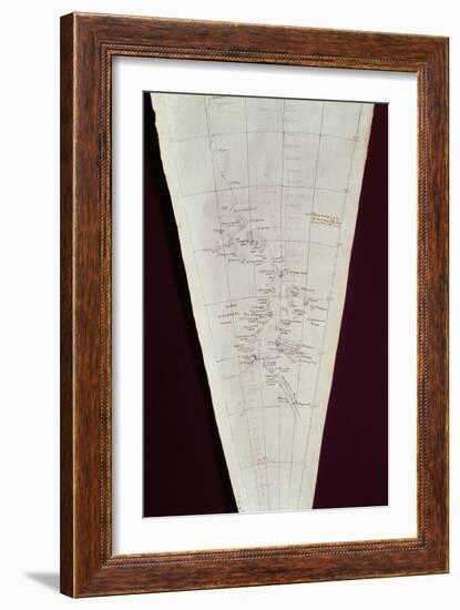 Section of Map from Ross Island to South Pole Used on Antarctica Expedition, 1910-12-Edward Adrian Wilson-Framed Giclee Print