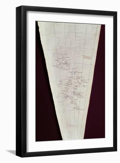 Section of Map from Ross Island to South Pole Used on Antarctica Expedition, 1910-12-Edward Adrian Wilson-Framed Giclee Print
