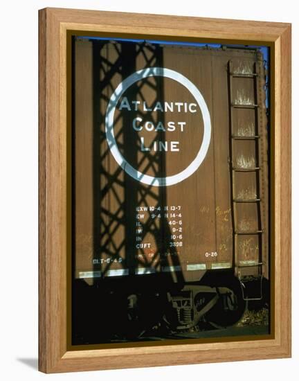 Section of Railroad Box Car W. Logo of the Atlantic Coast Line Railroad, Obscured by Shadow-Walker Evans-Framed Premier Image Canvas