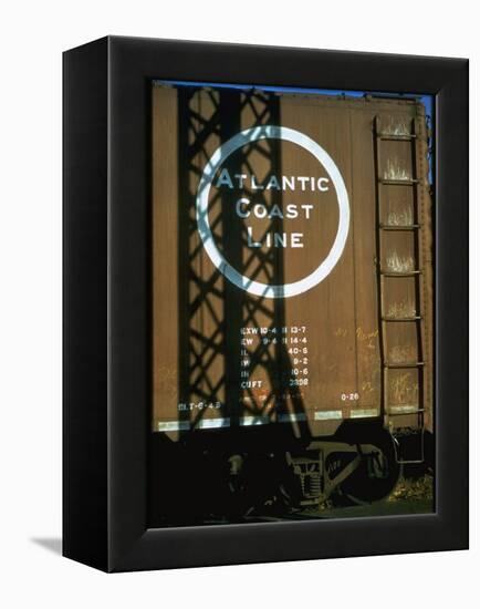 Section of Railroad Box Car W. Logo of the Atlantic Coast Line Railroad, Obscured by Shadow-Walker Evans-Framed Premier Image Canvas