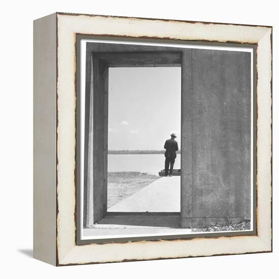 Section of Twelve Foot, Three Mile Concrete Wall with Bulkhead Opening-Walker Evans-Framed Premier Image Canvas