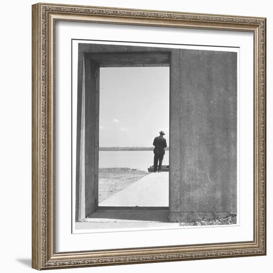 Section of Twelve Foot, Three Mile Concrete Wall with Bulkhead Opening-Walker Evans-Framed Photographic Print