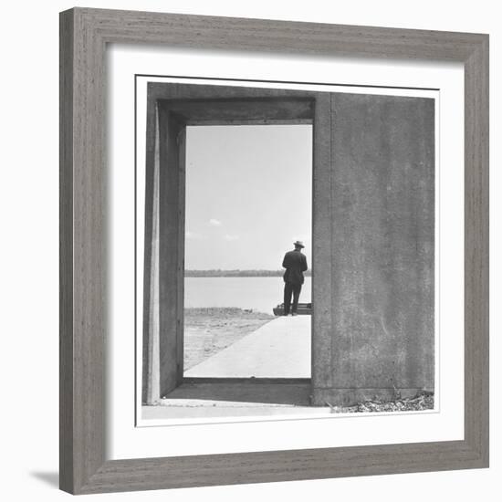 Section of Twelve Foot, Three Mile Concrete Wall with Bulkhead Opening-Walker Evans-Framed Photographic Print